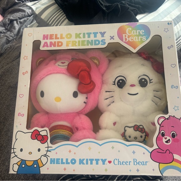 and cheerbear Other - Pink and White Stuffed Animal Set with Hello Kitty